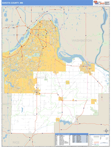 Dakota County, Minnesota Zip Code Wall Map