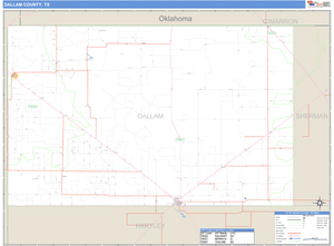 Dallam County, Texas Zip Code Wall Map