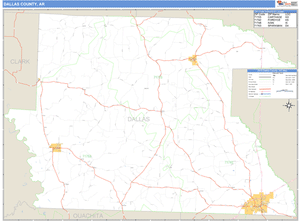 Dallas County, Arkansas Zip Code Wall Map