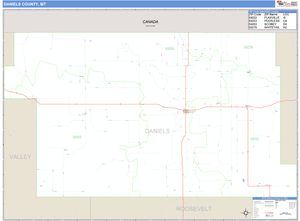 Daniels County, Montana Zip Code Wall Map