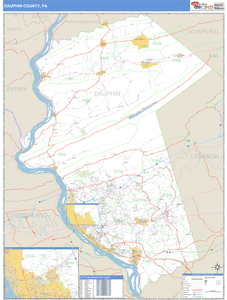 Dauphin County, Pennsylvania Zip Code Wall Map