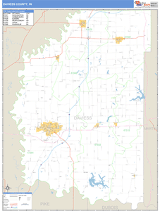Daviess County, Indiana Zip Code Wall Map