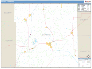 Daviess County, Missouri Zip Code Wall Map