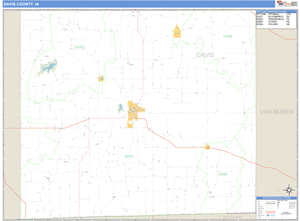 Davis County, Iowa Zip Code Wall Map