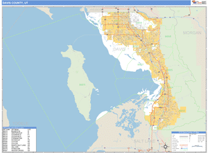 Davis County, Utah Zip Code Wall Map
