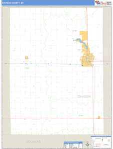 Davison County, South Dakota Zip Code Wall Map