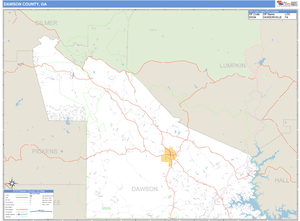 Dawson County, Georgia Zip Code Wall Map