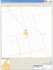 Dawson County, Texas Zip Code Wall Map