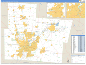 Dayton-Springfield, Ohio Metro Area Wall Map