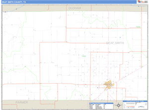 Deaf Smith County, Texas Zip Code Wall Map