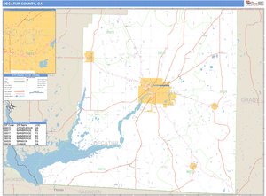 Decatur County, Georgia Zip Code Wall Map