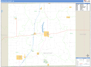 Decatur County, Iowa Zip Code Wall Map