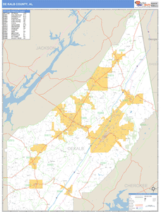 Dekalb County, Alabama Zip Code Wall Map