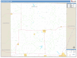 DeKalb County, Missouri Zip Code Wall Map