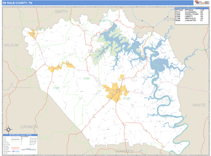 Dekalb County, Tennessee Zip Code Wall Map