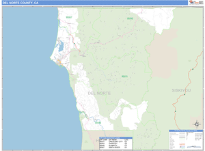 Del Norte County, California Zip Code Wall Map