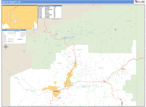 Delta County, Colorado Zip Code Wall Map