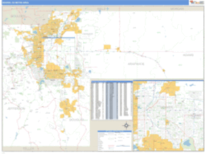 Denver, Colorado Metro Area Wall Map