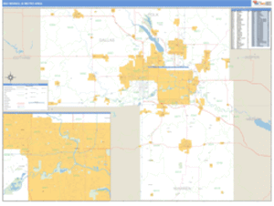 Des Moines, Iowa Metro Area Wall Map