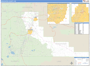 Deschutes County, Oregon Zip Code Wall Map