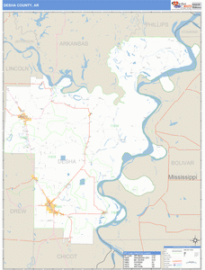 Desha County, Arkansas Zip Code Wall Map