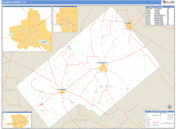 Dewitt County, Texas Zip Code Wall Map Market Maps (IDI)