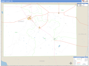 Dimmit County, Texas Zip Code Wall Map