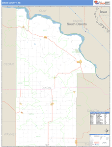 Dixon County, Nebraska Zip Code Wall Map