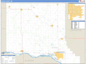 Dodge County, Nebraska Zip Code Wall Map