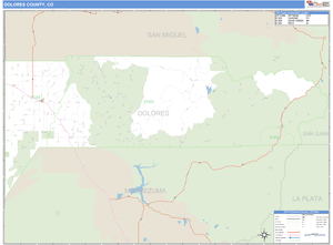 Dolores County, Colorado Zip Code Wall Map