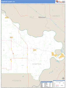 Doniphan County, Kansas Zip Code Wall Map