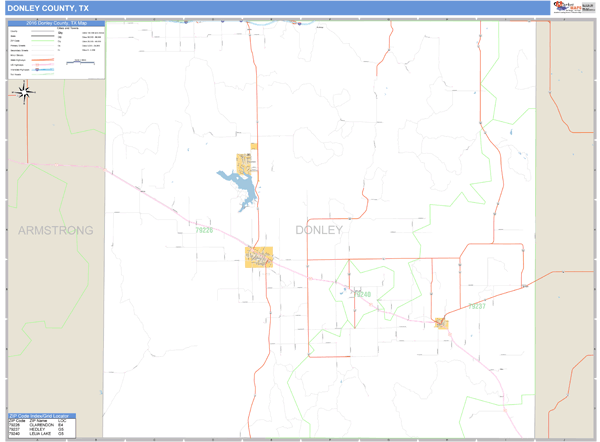 Donley County, Texas Zip Code Wall Map Market Maps (IDI)