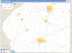 Dooly County, Georgia Zip Code Wall Map