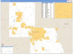 Dothan, Alabama Metro Area Wall Map
