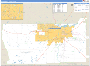 Dougherty County, Georgia Zip Code Wall Map