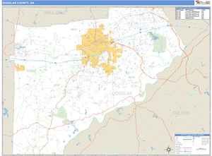 Douglas County, Georgia Zip Code Wall Map