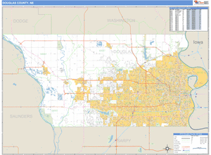 Douglas County, Nebraska Zip Code Wall Map