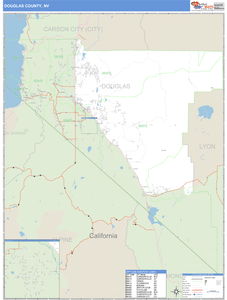 Douglas County, Nevada Zip Code Wall Map