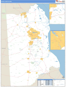 Dover, Delaware Metro Area Wall Map