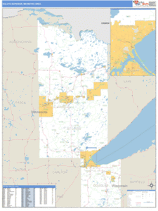 Duluth-Superior, Minnesota Metro Area Wall Map