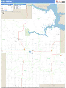 Dunn County, North Dakota Zip Code Wall Map