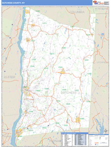 Dutchess County, New York Zip Code Wall Map