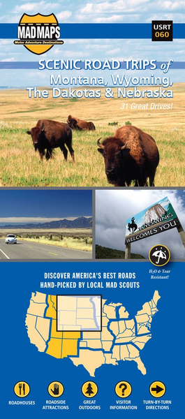 Dakotas, Eastern Montana, Eastern Wyoming, Northwest Nebraska, Regional Scenic Tours by MAD Maps Eastview