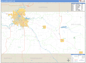 Eau Claire County, Wisconsin Zip Code Wall Map