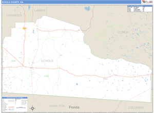 Echols County, Georgia Zip Code Wall Map