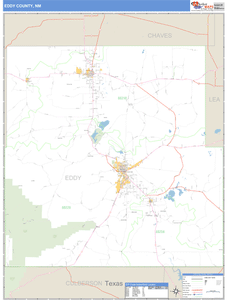Eddy County, New Mexico Zip Code Wall Map