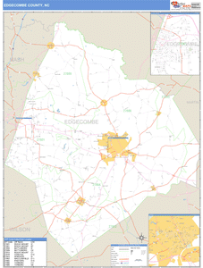 Edgecombe County, North Carolina Zip Code Wall Map