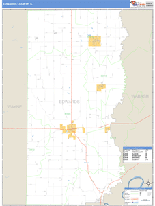 Edwards County, Illinois Zip Code Wall Map