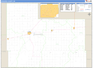 Edwards County, Kansas Zip Code Wall Map