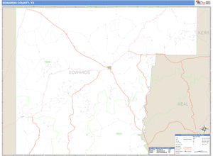 Edwards County, Texas Zip Code Wall Map